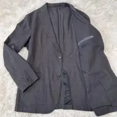 UNIQLO ユニクロ テーラードジャケット XL グレー フランネル 千鳥格子のサムネイル
