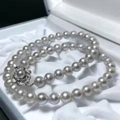 アコヤ真珠 パール ネックレス あこや 本真珠　大珠　8mm