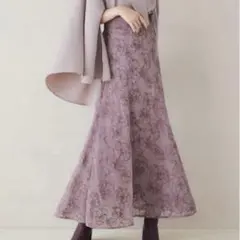 花柄刺繍フレアスカート[tu441]