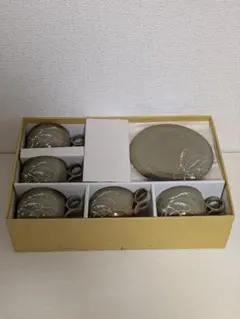 武蔵野伊賀織部？　カップ&ソーサー　和風　5客セット　未使用品