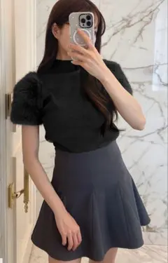 GRL グレイル ファースリーブニットトップス　ブラックtu1247 ⭐︎新品⭐︎