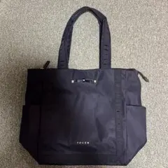美品　TOCCA トートバッグ　 リボン ナイロン 牛革　A4収納　黒