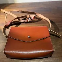 ZARA ブラウンレザー ショルダーバッグ　ポシェット