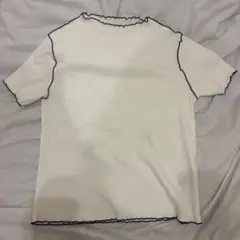 配色メロウリブ半袖Tシャツ ホワイト
