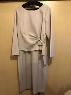 【新品】Green label ウェスト切替膝丈ワンピース(ベージュ)