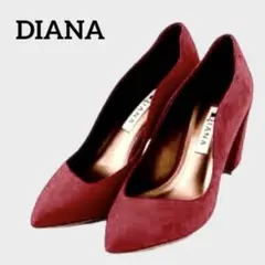 DIANA ダイアナ デザインパンプス チャンキーヒール ワインレッド