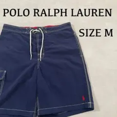【美品】90s POLO RALPH LAUREN ネイビー スイムショーツ M