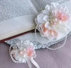 コサージュ 親子セット さくらホワイトa 卒業式 入学式 卒園式 入園式