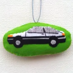 ハンドメイド　車　フェルト　マスコット　オーナメント　AE86 トレノのサムネイル