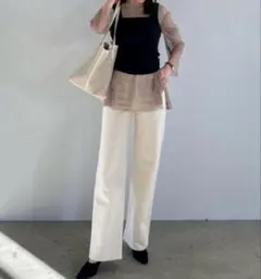 新品 タグ付【CLANE】SECOND DENIM PANTS アイボリー 0のサムネイル