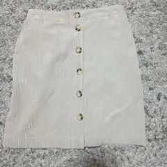 コーデュロイ タイトスカート ベージュM