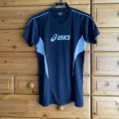 ａｓｉｃｓ　VネックＴシャツ M ブラック