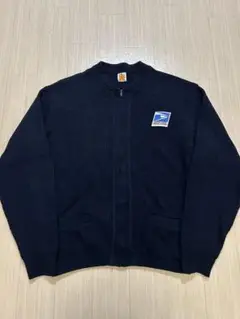 USPS 刺繍ロゴ ネイビー ジップカーディガン 2XL