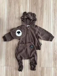 クマ耳パーカー・パンツ・スタイ セット 80センチ