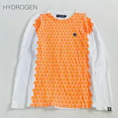【ハイドロゲン】プリントTシャツ 長袖 ドクロ 綿100 イタリア製 白【M】のサムネイル