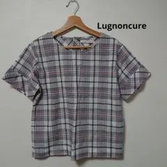 Lugnoncure チェック柄 半袖Tシャツ レディース