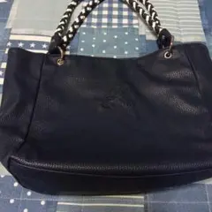 ネイビー レザー トートバッグ