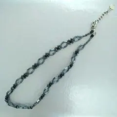 【ネックレス】ビーズ　ハンドメイド　ブラック　卒業式　謝恩会　チョーカー