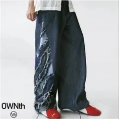 ESLOW ペイント加工 フレアデニム ワイドパンツ エスロー デニム 清水一子 ESLOW ペイント加工 フレアデニム ワイドパンツ エスロー デニム 清水