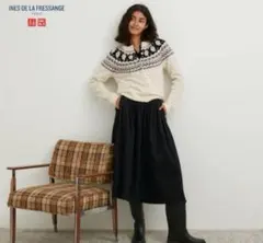 INES ユニクロ　デニムギャザースカート