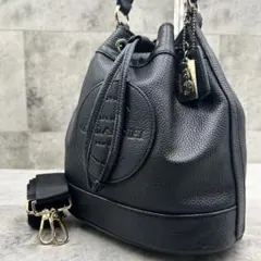 ✨美品✨コーチ　デンプシー　ドロー　ストリング　ショルダーバッグ　巾着　ブラック