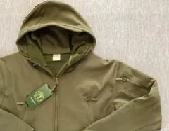オリーブグリーン フード付きミリタリージャケット