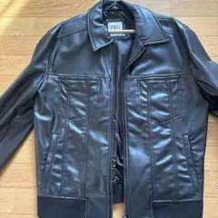 ZARA ブラックレザージャケット XL