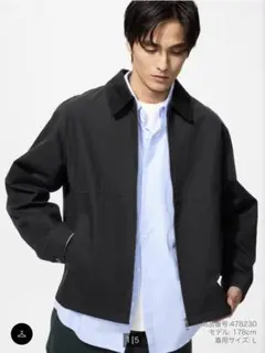 ユニクロ UNIQLO ジップアップショートブルゾン ブラック 黒 サイズXL