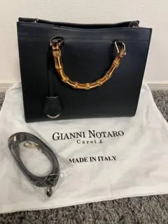 GIANNI NOTARO バンブートートバッグ　ブラック