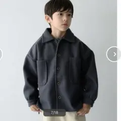 リジュール　男の子　140センチ　ボーイズ ウールコート ダークグレー