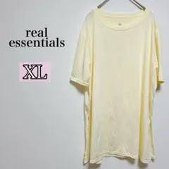 re essentials 【XL】 淡い黄色 Tシャツ 運動 ジム スポーツ