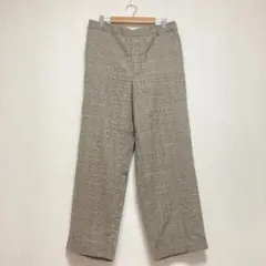【フェリシモ】チェック柄 カジュアルパンツ レディースLL グレー系 春秋のサムネイル