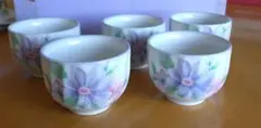 花柄陶磁器湯飲み5個セット