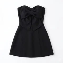 美品 【ZARA】黒いリボン付きストラップレスビスチェ XS