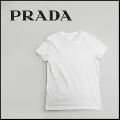 ■ 46789★年 PRADA プラダ Tシャツ 三角ロゴ ホワイト