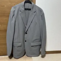 感動ジャケット　メンズ ビジネスジャケット グレー チドリ　UNIQLO　XL