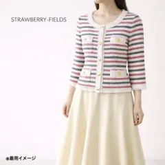 STRAWBERRY-FIELDS✨ツイードジャケット 金ボタン フリンジ