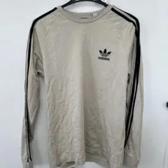 adidas 3-STRIPES LS T ベージュ L
