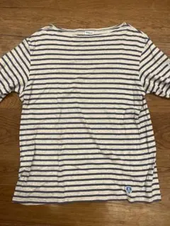 ORCIVAL ボーダー カットソー グレー×ネイビー
