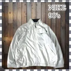 90's USA製 NIKE ナイキ ナイロンジャケット ホワイト L