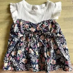 petit main フラワープリント ノースリーブワンピース 100