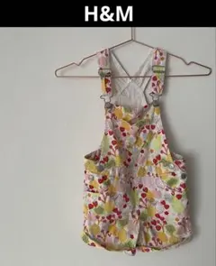 H&M エイチアンドエム　フルーツ柄ショートオーバーオール　90