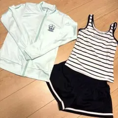PERSON'S アンカーロゴ ジップアップセパレート水着 3点セット