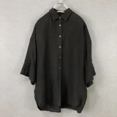 COMOLI コモリ ベタシャン バンドカラー シャツ チャコール サイズ2 