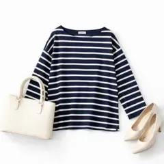 URBAN RESEARCH♡ボーダーカットソー長袖 ネイビー綿100%Fサイズのサムネイル