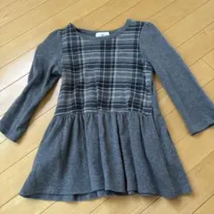 KUMIKYOKU チェック柄 長袖ワンピース 120