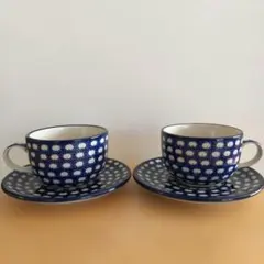 アラビア トゥオキオ コバルトブルー カップ&ソーサー 2客セット