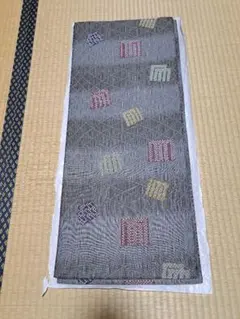 グレー 幾何学模様 袋帯