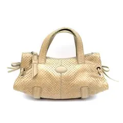 【美品】TOD’S トッズ　パイソンレザー　ミニハンドバッグ