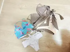 フラミンゴ柄・花柄セパレート水着　2着セット